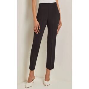 Misook Flat Knit Pull-on Cropped Straight Pant Casual Business Stretch Women's L